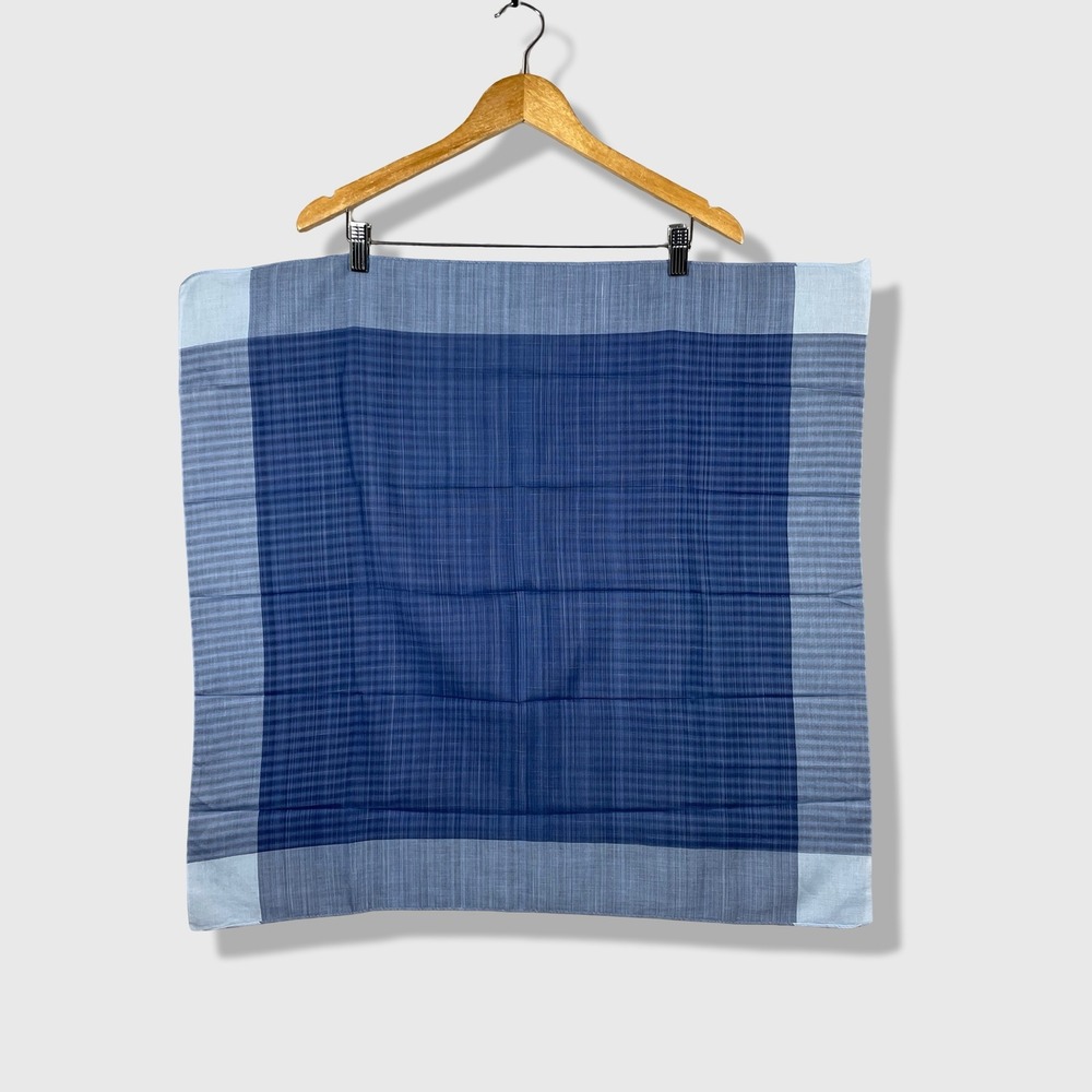 Vintage Plaid Scarf Unisex OS Blue Classic Preppy Lightweight Square Scarf